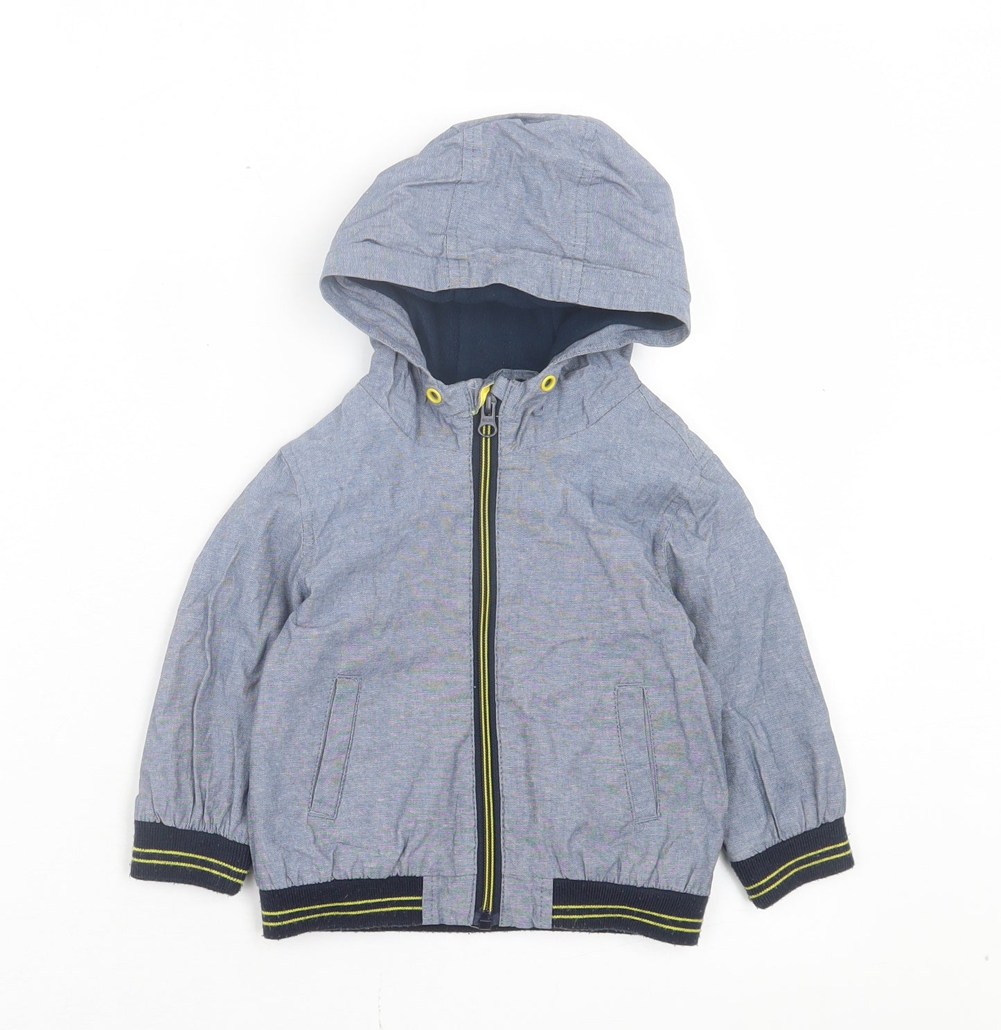 Matalan Boys Blue Basic Jacket Jacket Size 12-18 Months Zip