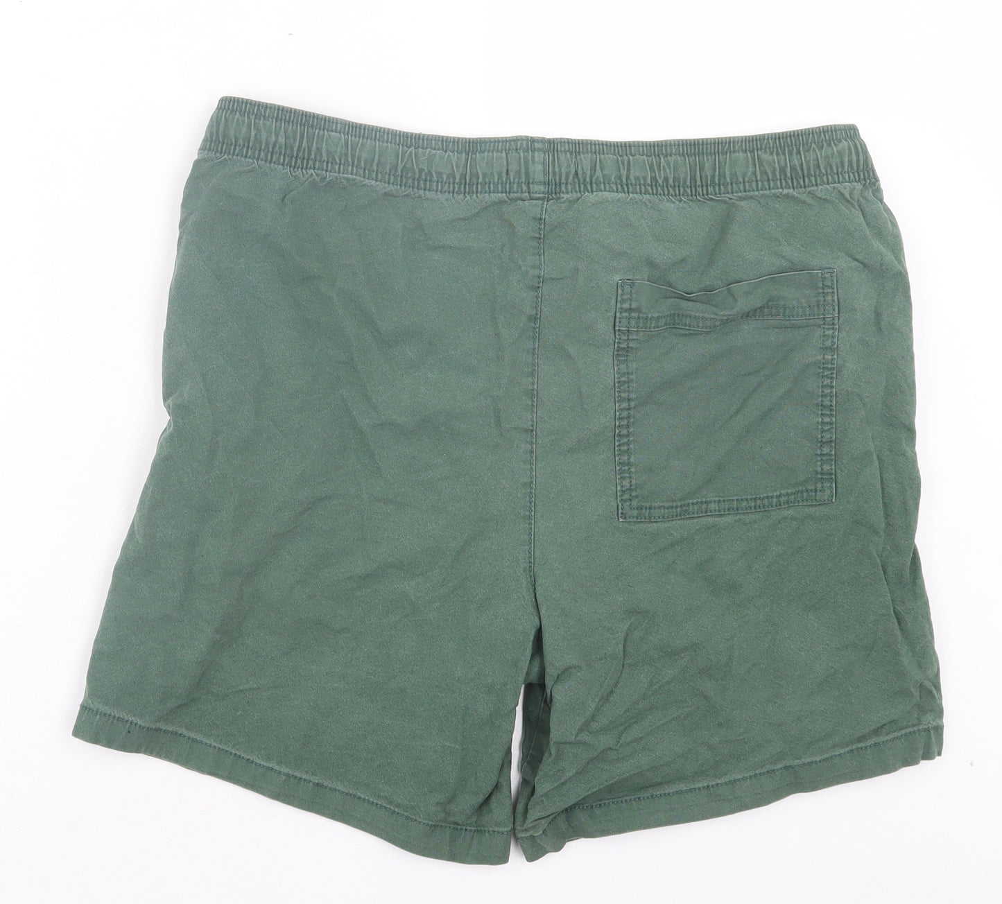 F&F Mens Green Cotton Chino Shorts Size 36 in L6 in Regular Drawstring