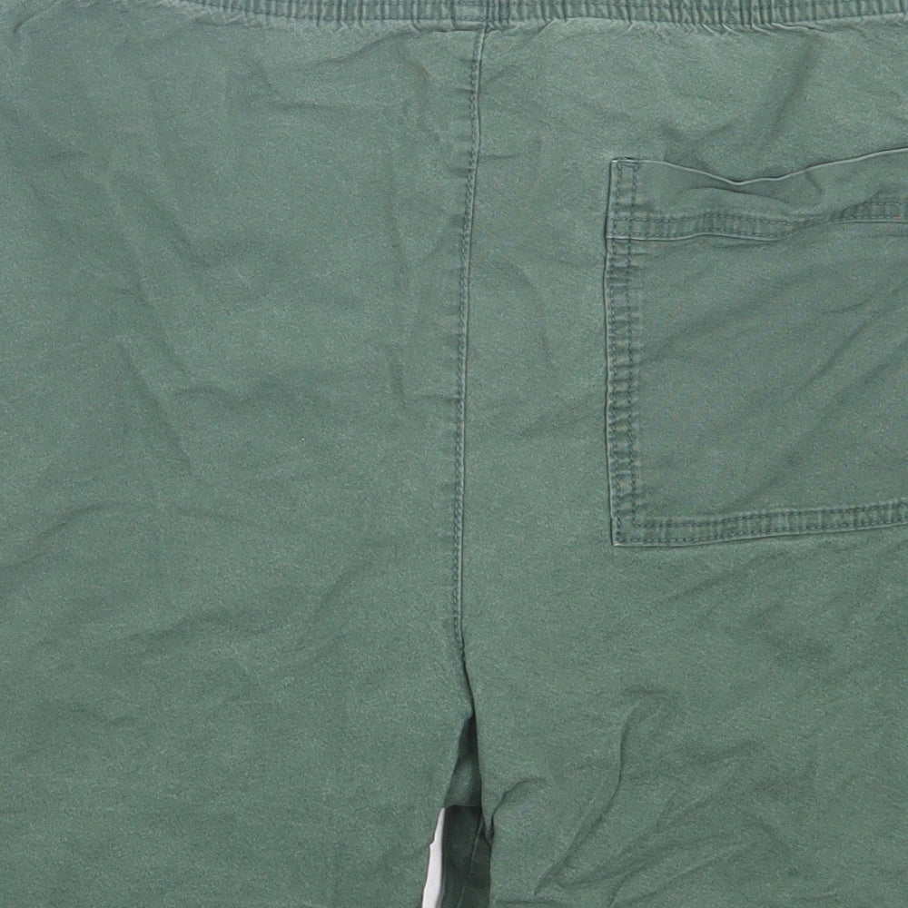 F&F Mens Green Cotton Chino Shorts Size 36 in L6 in Regular Drawstring