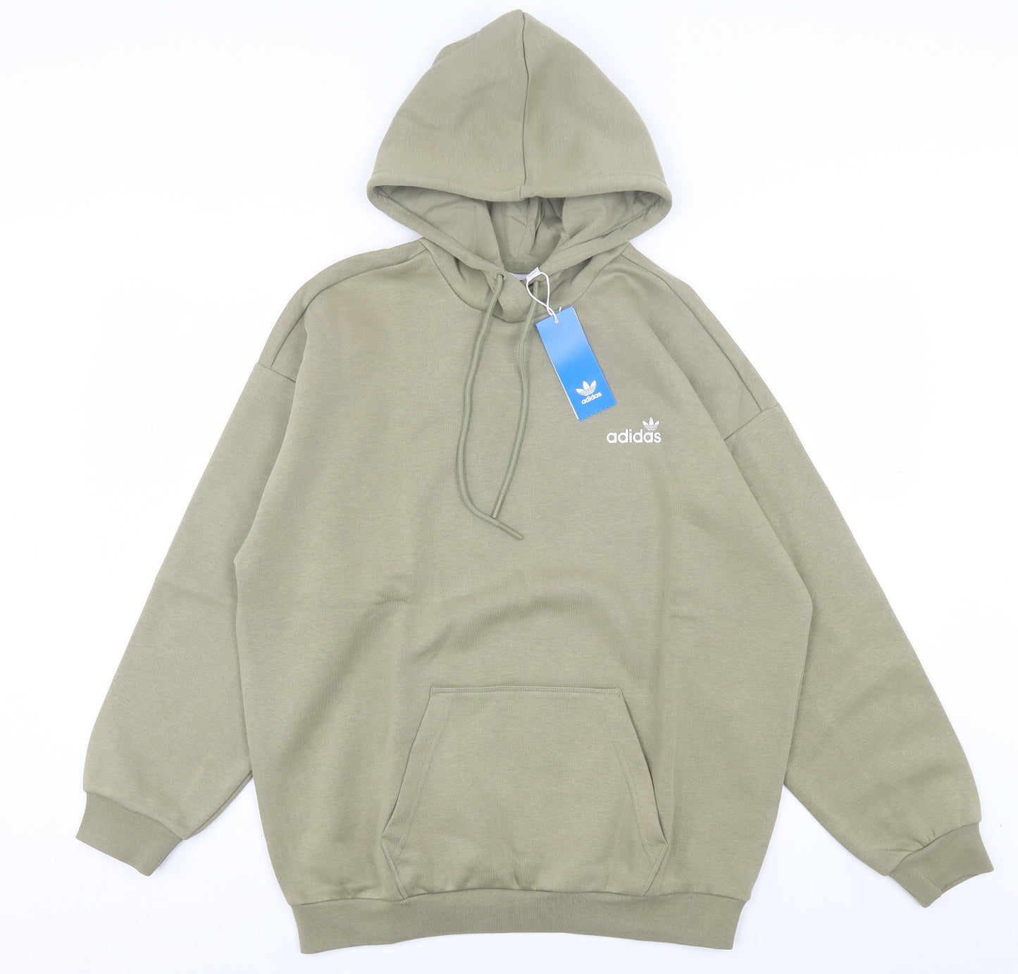 adidas Womens Green Cotton Pullover Hoodie Size 14 Pullover