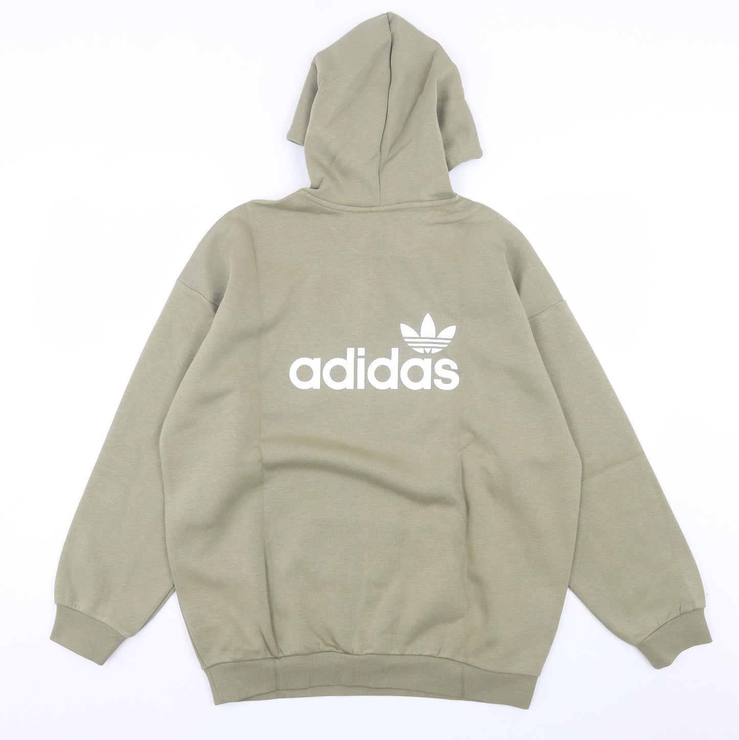 adidas Womens Green Cotton Pullover Hoodie Size 14 Pullover