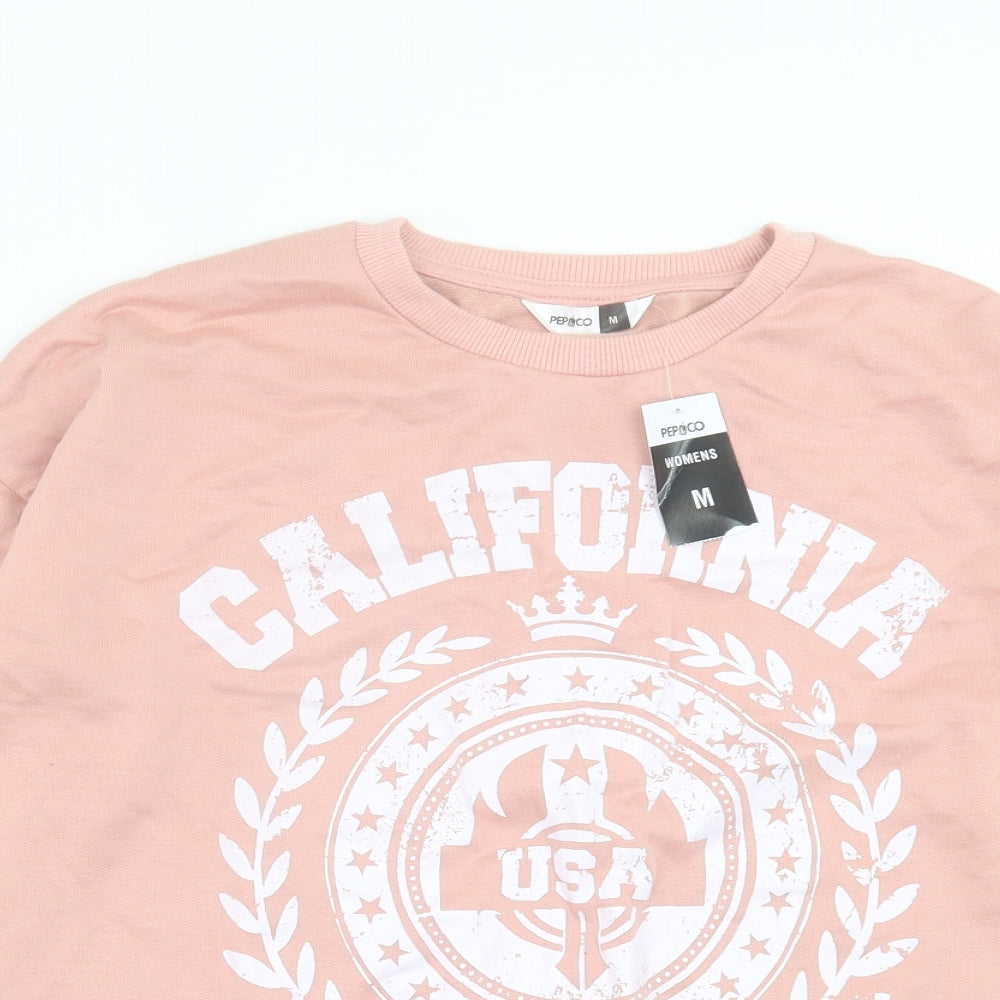 pep&co Womens Pink Cotton Pullover Sweatshirt Size M Pullover - California