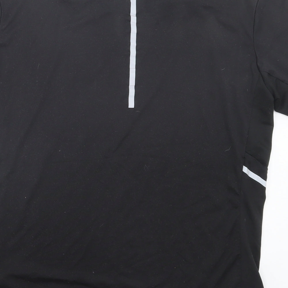 Kalenji Mens Black Polyester Basic T-Shirt Size S Crew Neck Pullover