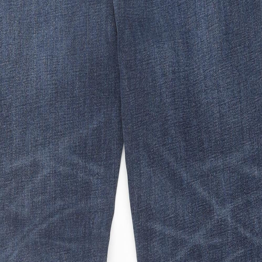 JACK & JONES Mens Blue Cotton Straight Jeans Size 34 in L34 in Regular Button
