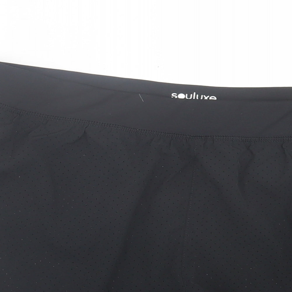 Matalan Womens Black Polyester Sweat Shorts Size M L3 in Regular