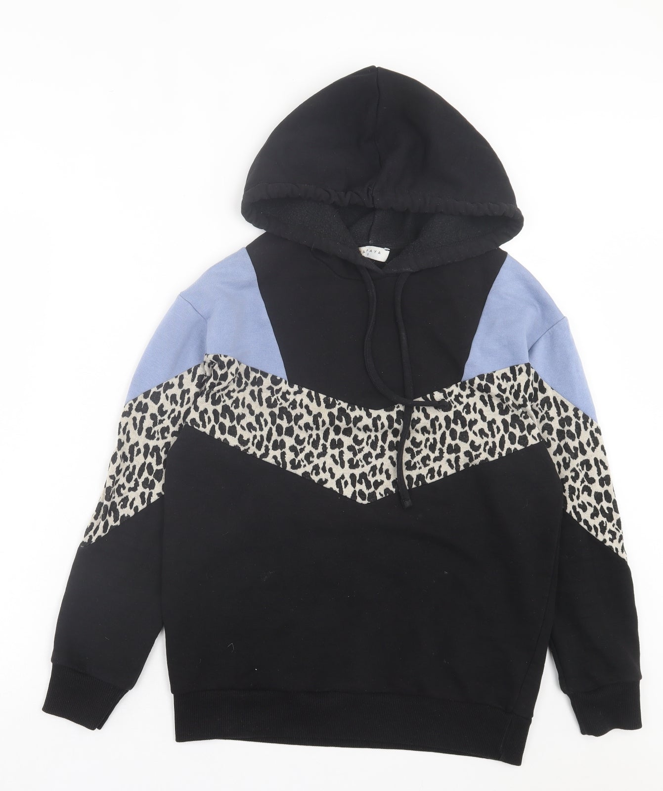 Matalan Womens Black Animal Print Cotton Pullover Hoodie Size S Pullover - Leopard Print