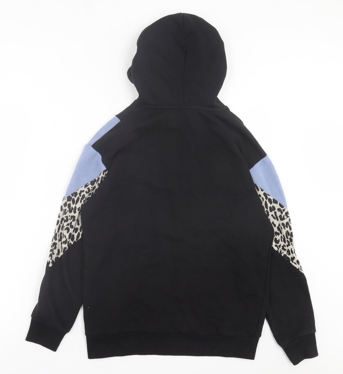 Matalan Womens Black Animal Print Cotton Pullover Hoodie Size S Pullover - Leopard Print
