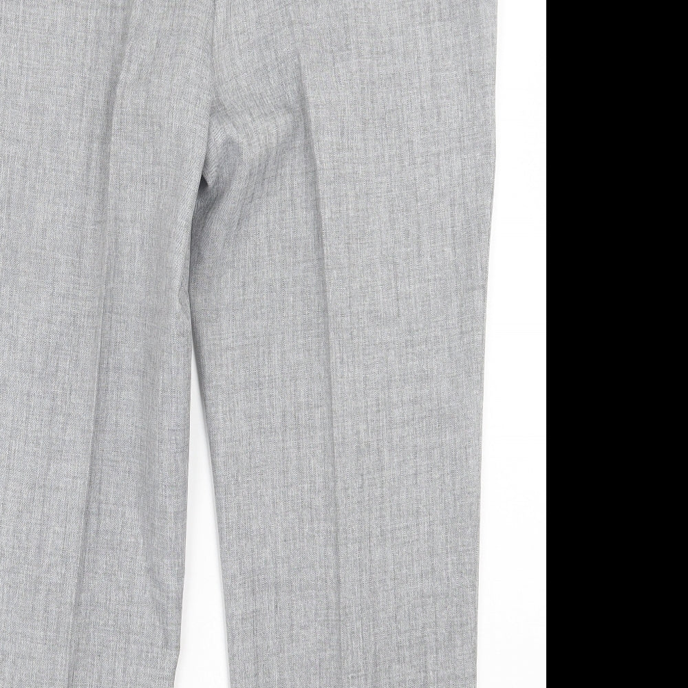 Marks and Spencer Womens Grey Polyester Trousers Size 16 L26 in Regular