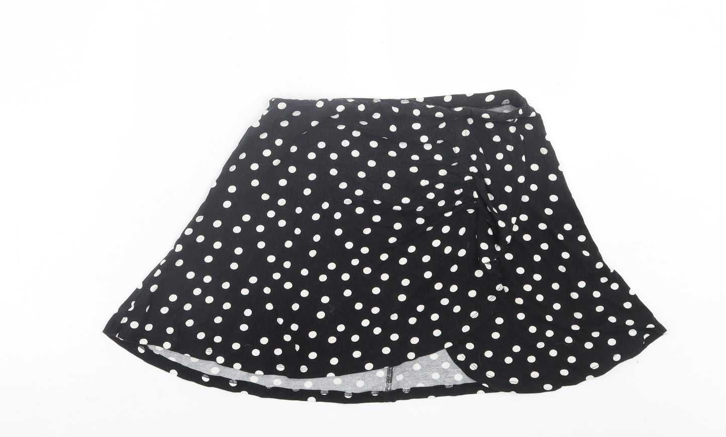 ASOS Womens Black Polka Dot Viscose A-Line Skirt Size 10