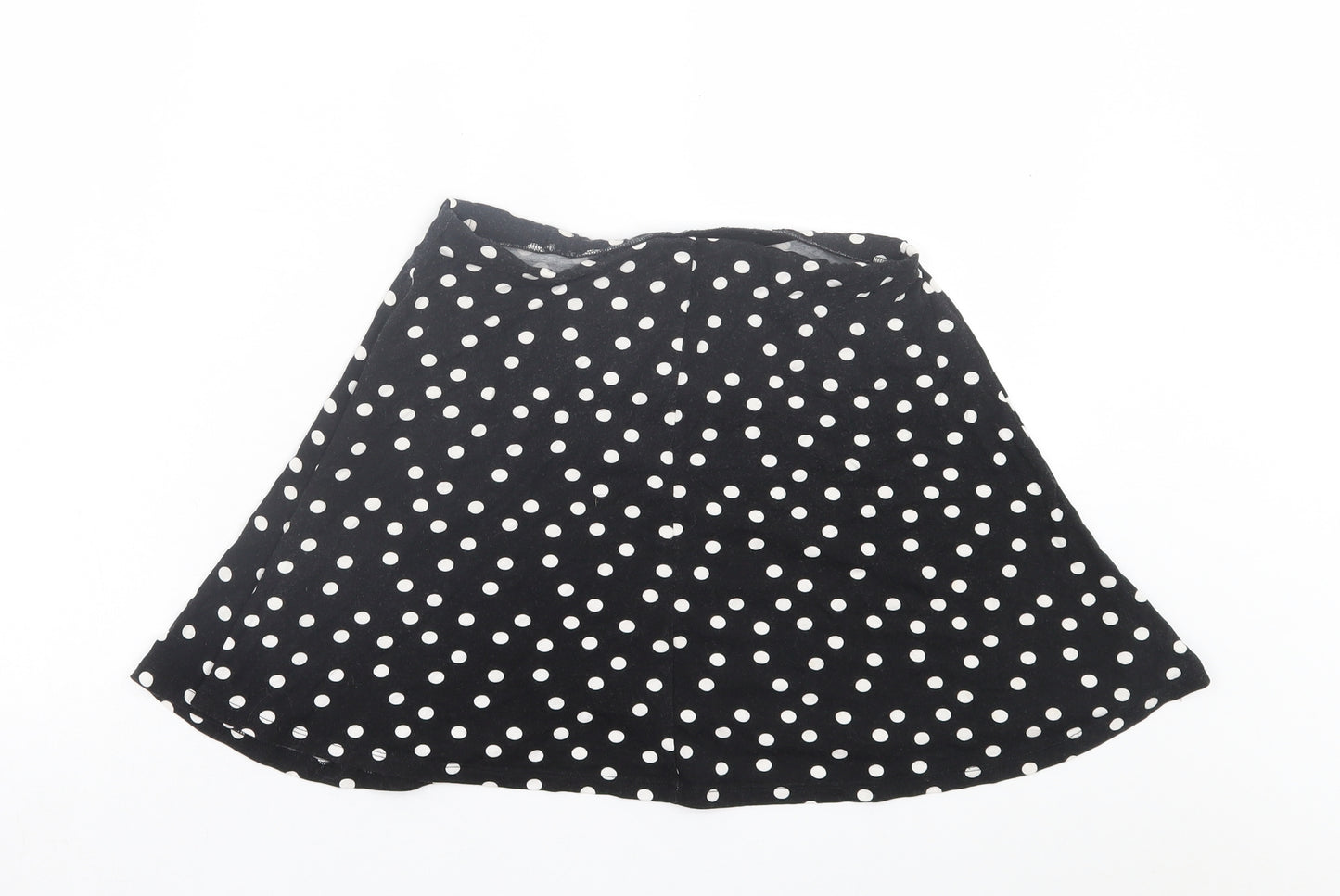 ASOS Womens Black Polka Dot Viscose A-Line Skirt Size 10