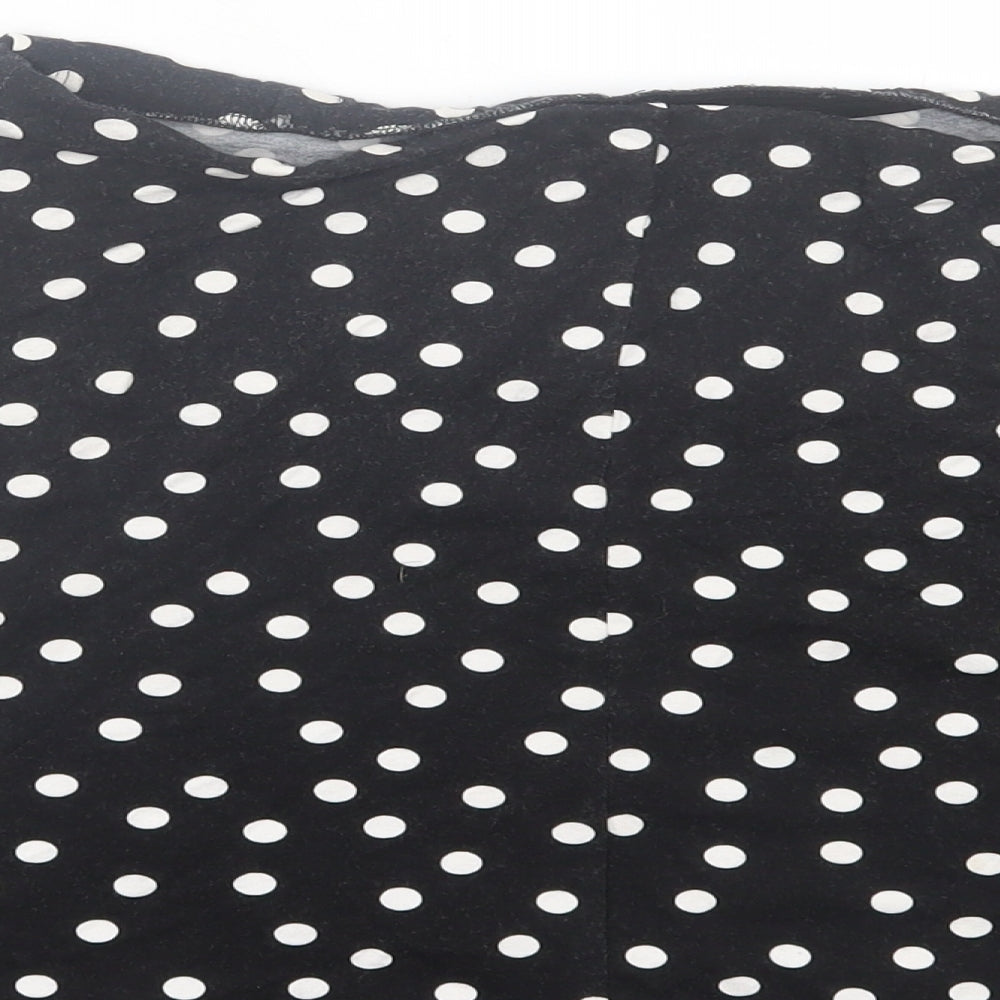 ASOS Womens Black Polka Dot Viscose A-Line Skirt Size 10