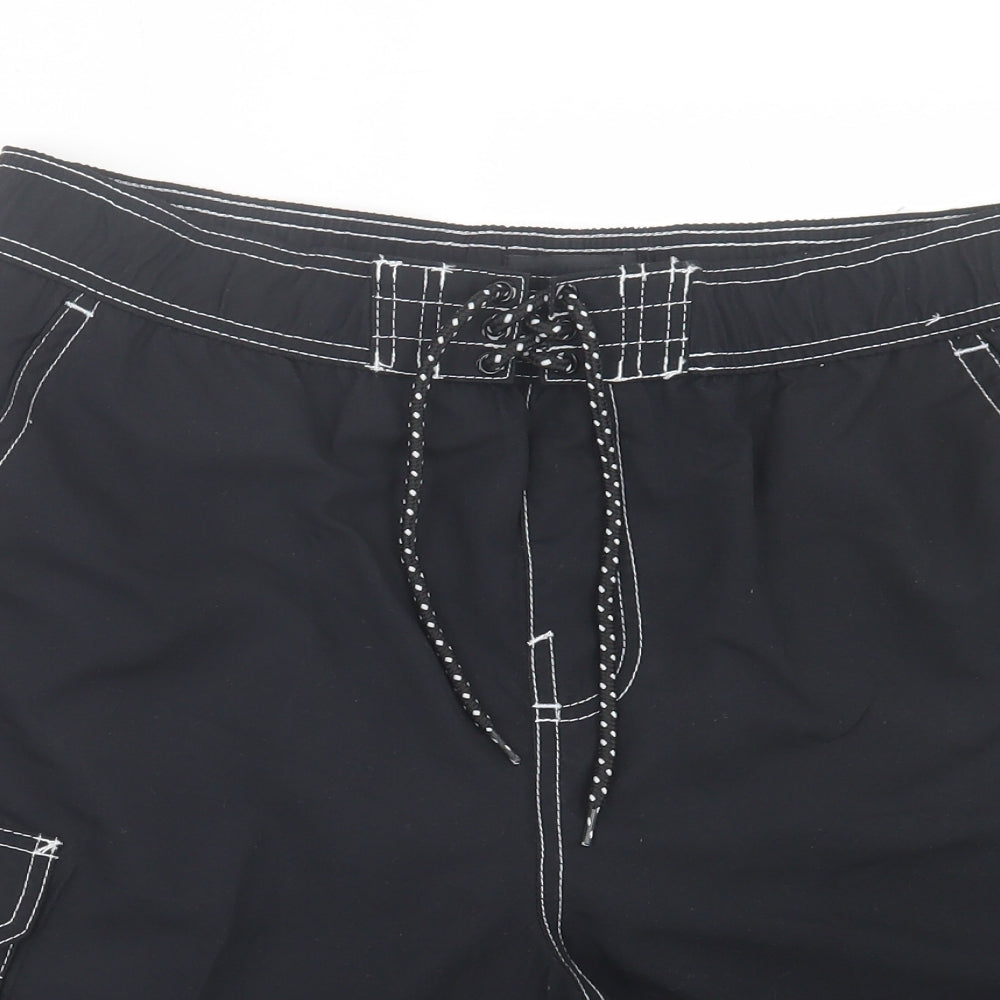 George Mens Black Polyester Sweat Shorts Size L L8 in Regular Drawstring