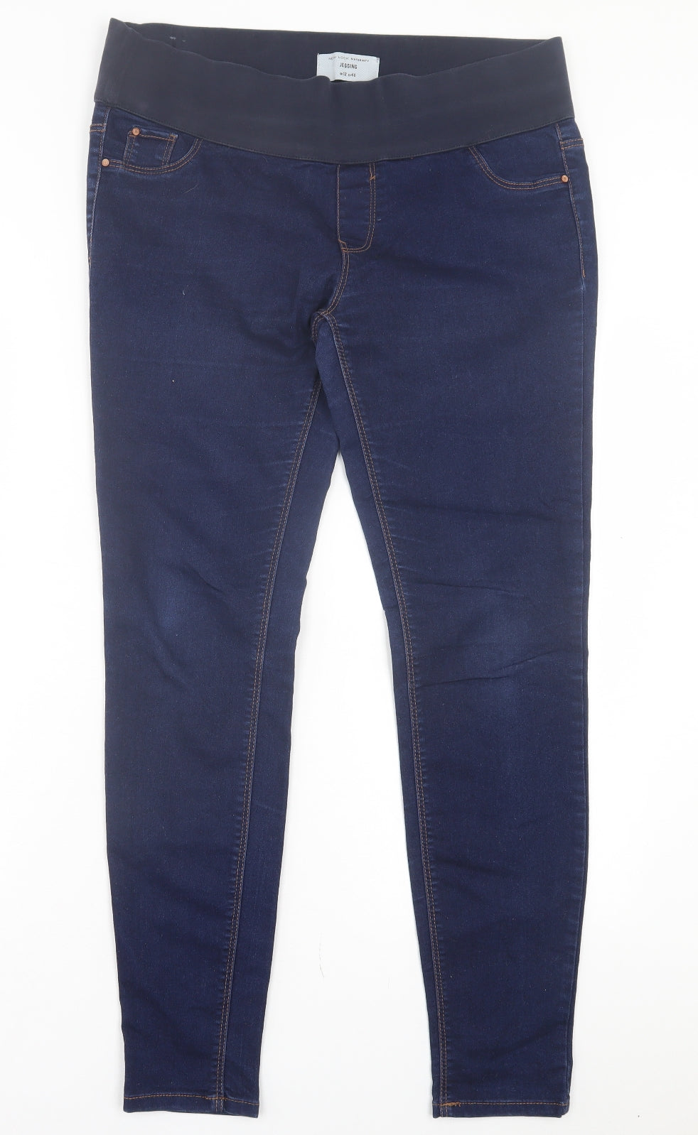 New Look Womens Blue Cotton Jegging Trousers Size 12 L29 in Regular - Pull On