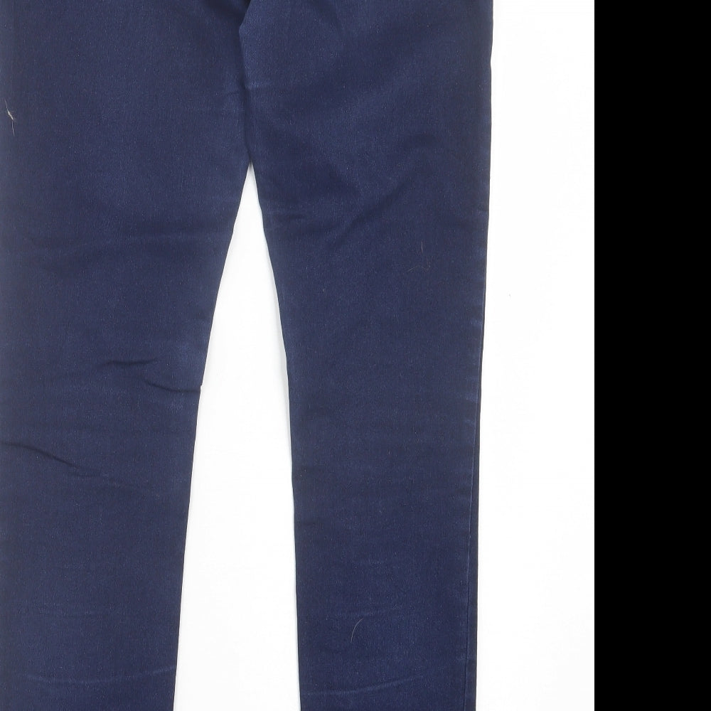 New Look Womens Blue Cotton Jegging Trousers Size 12 L29 in Regular - Pull On