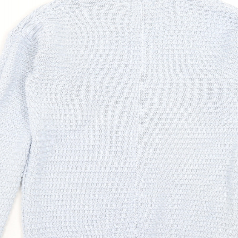 Papaya Womens Blue Crew Neck Cotton Pullover Jumper Size S