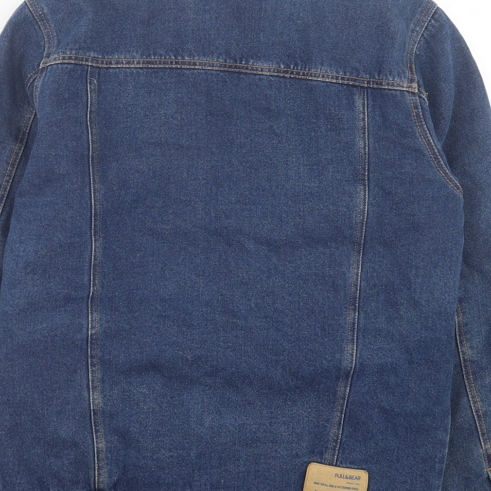 Pull&Bear Mens Blue Jacket Size M Button