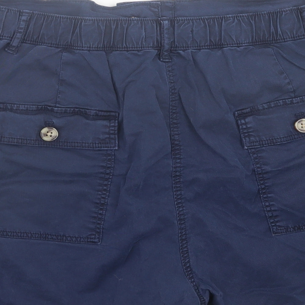 Marks and Spencer Womens Blue Lyocell Chino Shorts Size 16 L3 in Regular Button
