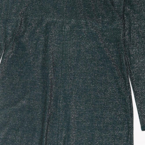 SheIn Womens Green Polyester Shift Size 4XL V-Neck Pullover
