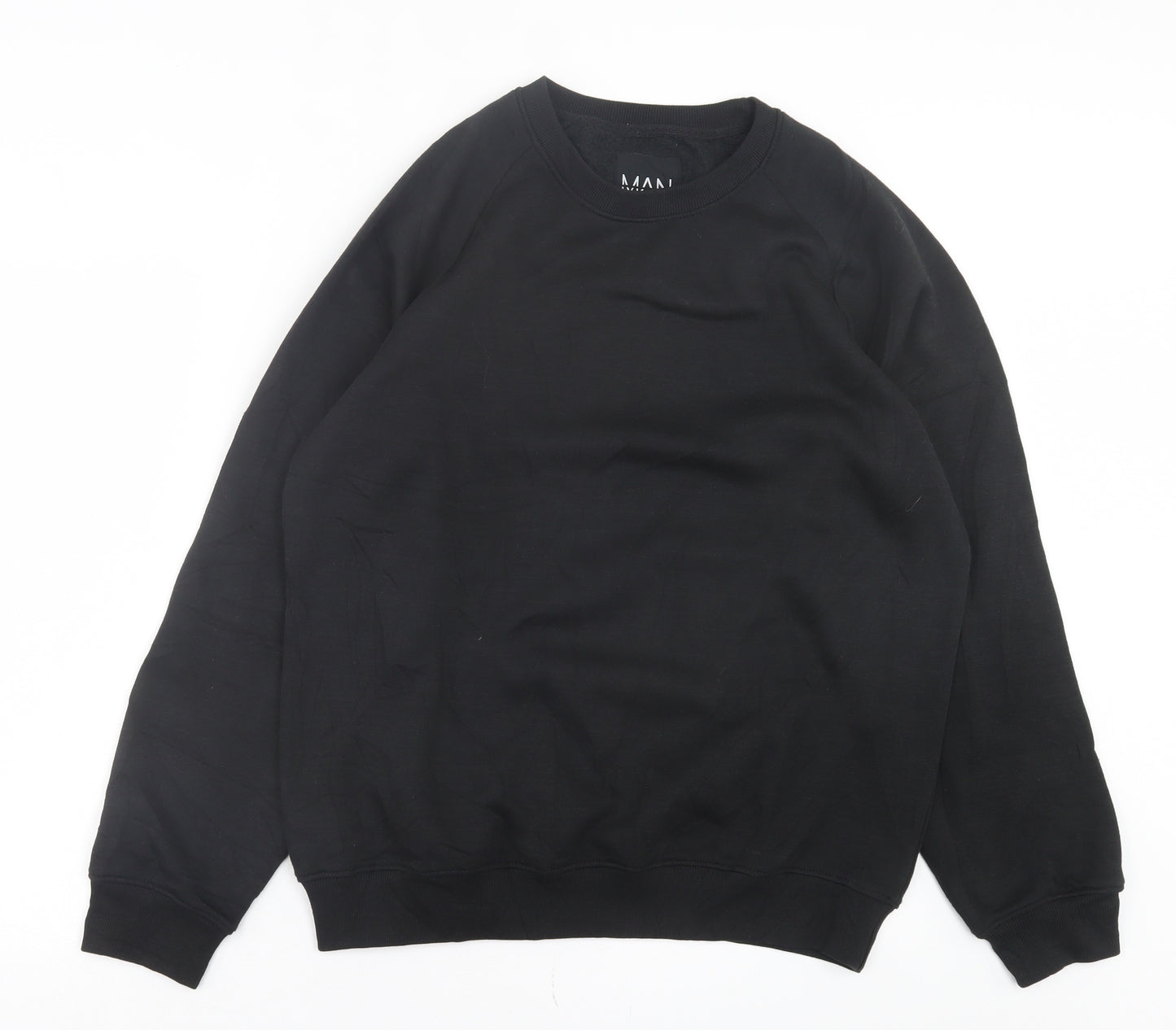 Boohoo Mens Black Cotton Pullover Sweatshirt Size XL