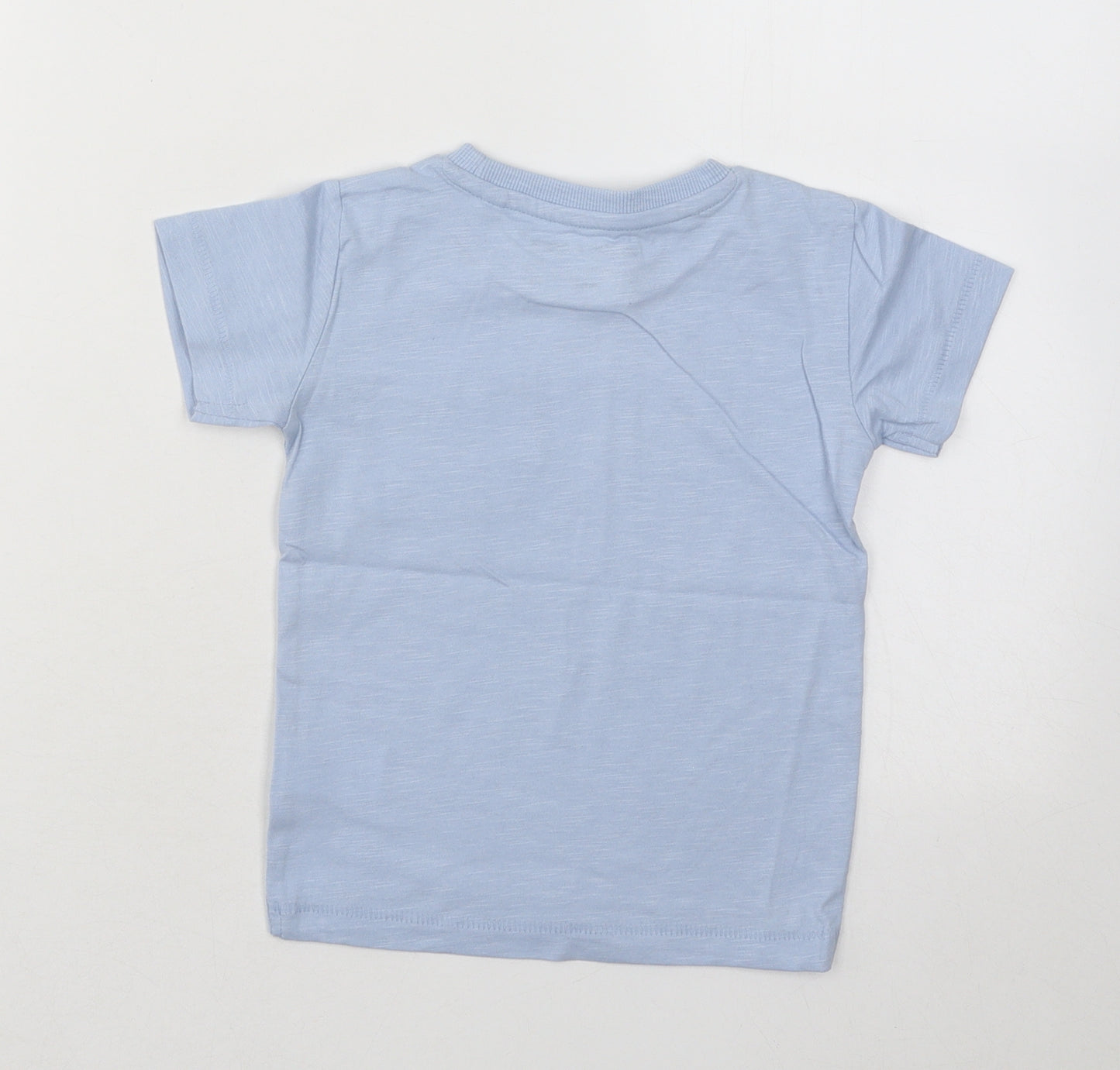 NEXT Boys Blue Cotton Basic T-Shirt Size 18-24 Months Round Neck Pullover - Boat