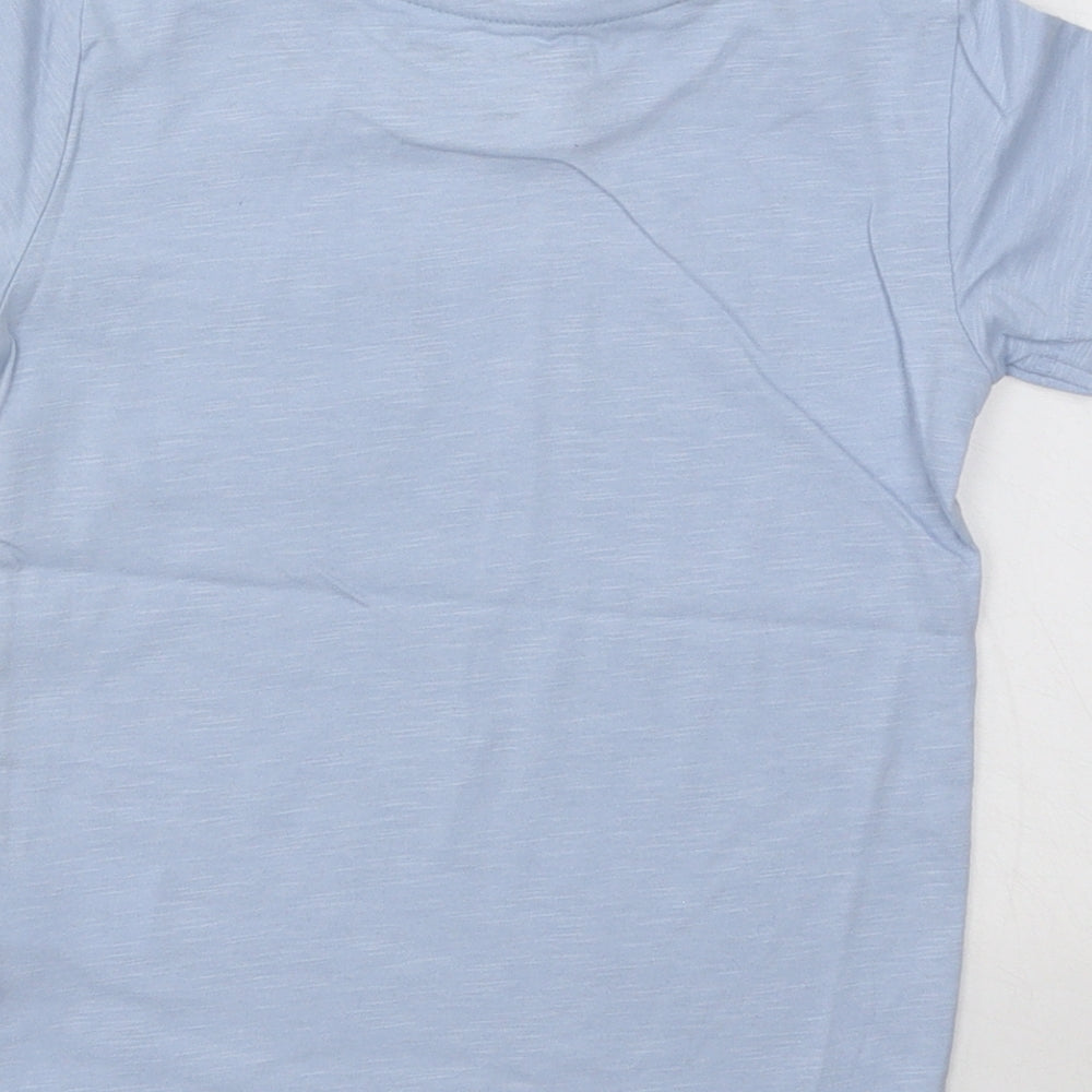 NEXT Boys Blue Cotton Basic T-Shirt Size 18-24 Months Round Neck Pullover - Boat