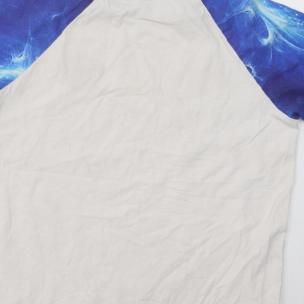 NEXT Boys Blue Geometric Cotton Basic T-Shirt Size 11 Years Round Neck Pullover - NYC