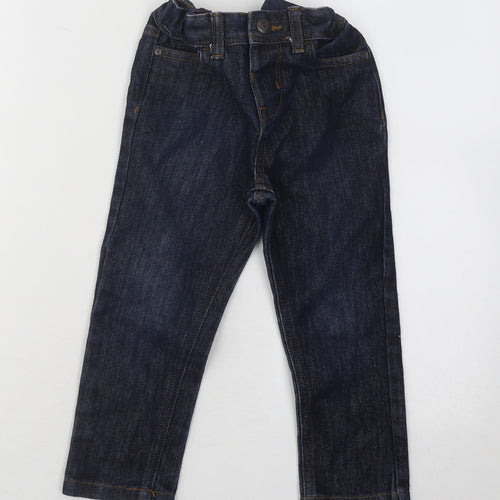 Primark Boys Blue Cotton Skinny Jeans Size 3-4 Years Regular Buckle