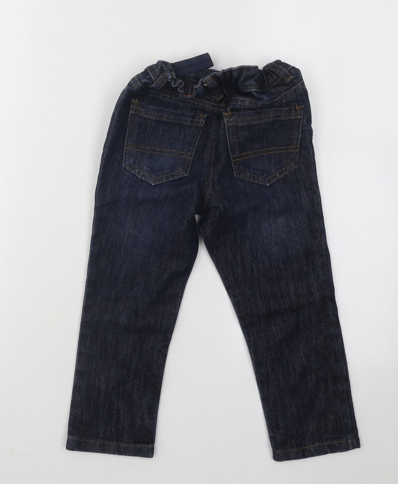 Primark Boys Blue Cotton Skinny Jeans Size 3-4 Years Regular Buckle