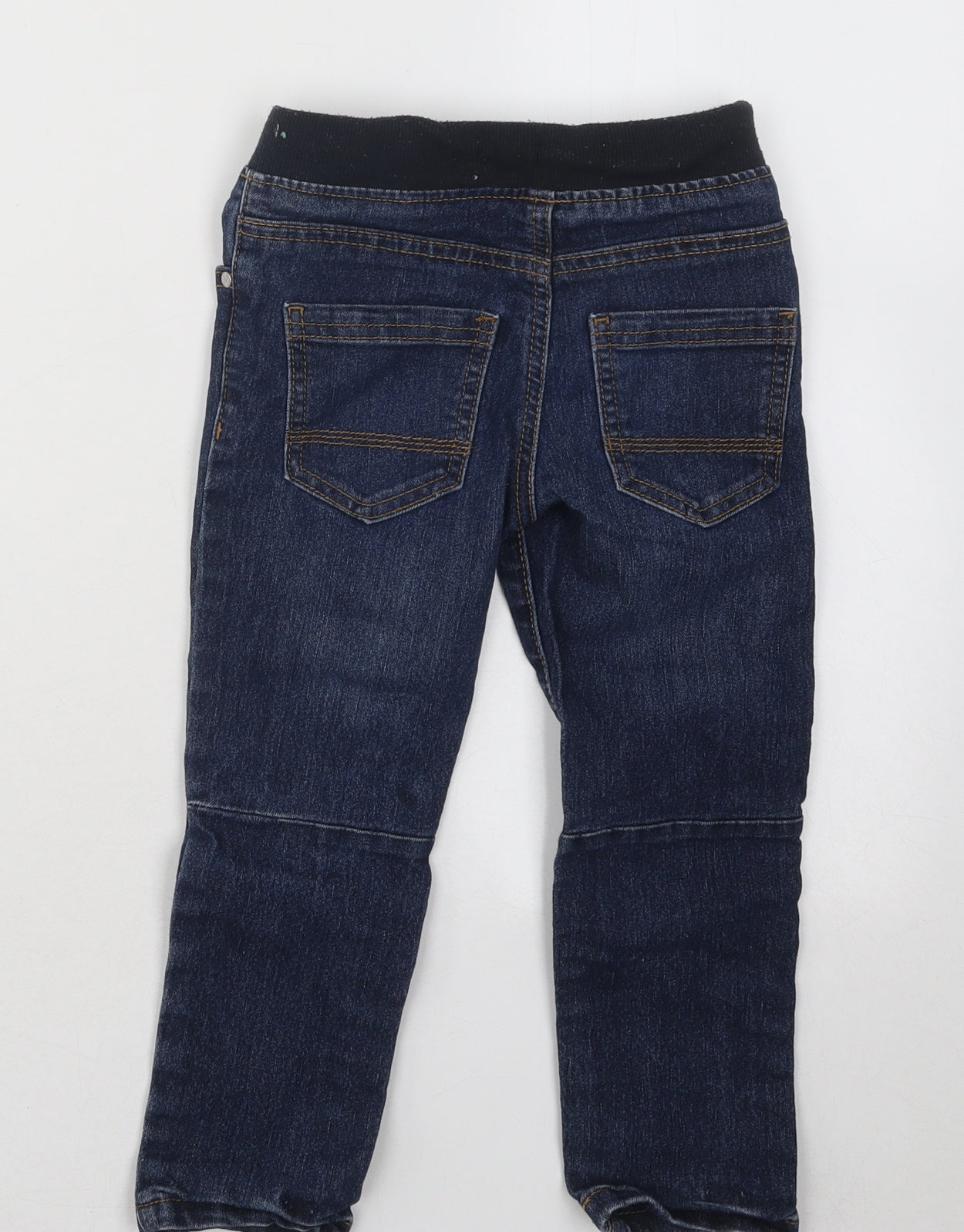 Primark Boys Blue Cotton Skinny Jeans Size 3-4 Years Regular Drawstring