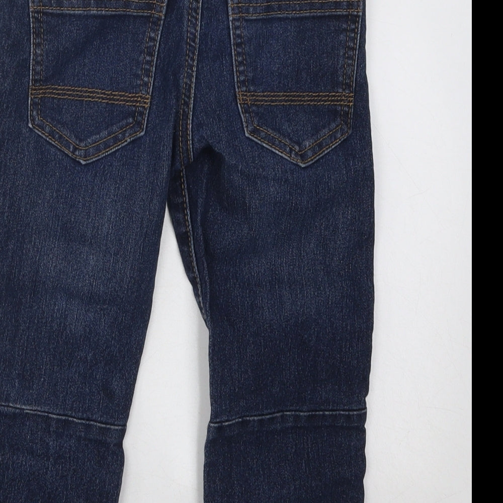 Primark Boys Blue Cotton Skinny Jeans Size 3-4 Years Regular Drawstring