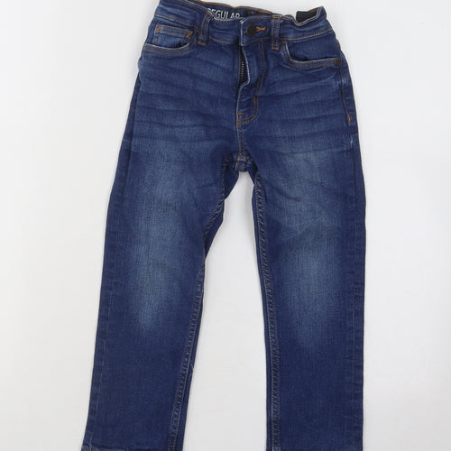 NEXT Boys Blue Cotton Straight Jeans Size 4 Years Regular Button