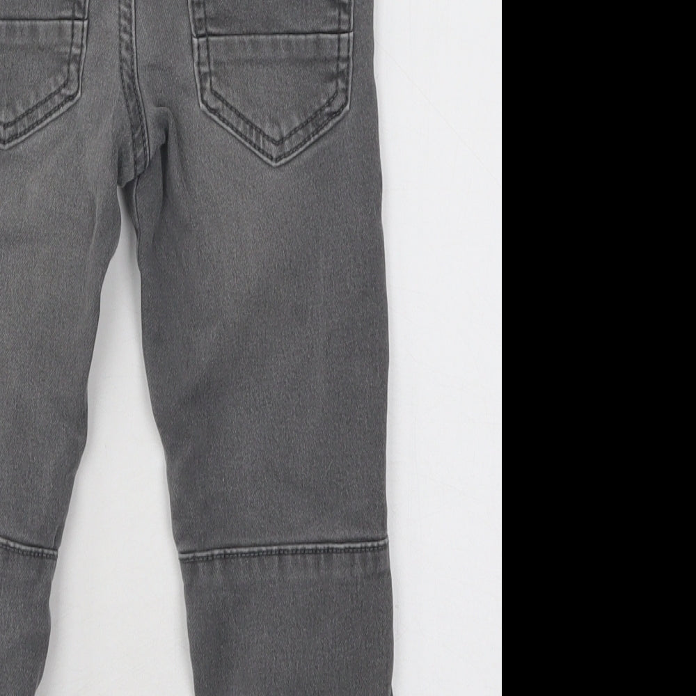 Primark Boys Grey Cotton Jogger Trousers Size 3-4 Years Regular Drawstring