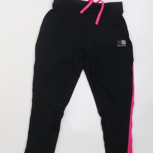 Karrimor Girls Black Polyester Jogger Trousers Size 9-10 Years Regular Drawstring