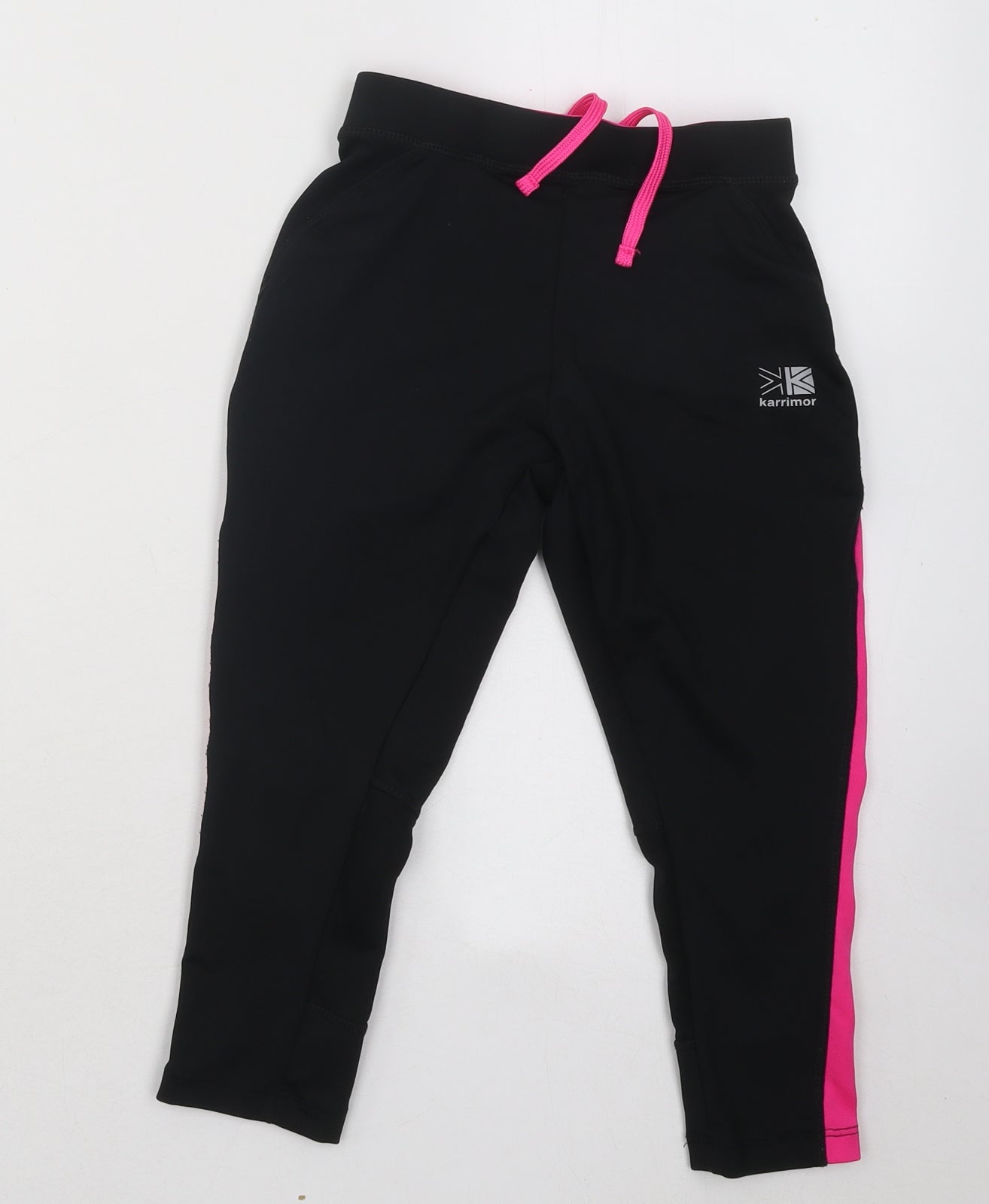 Karrimor Girls Black Polyester Jogger Trousers Size 9-10 Years Regular Drawstring