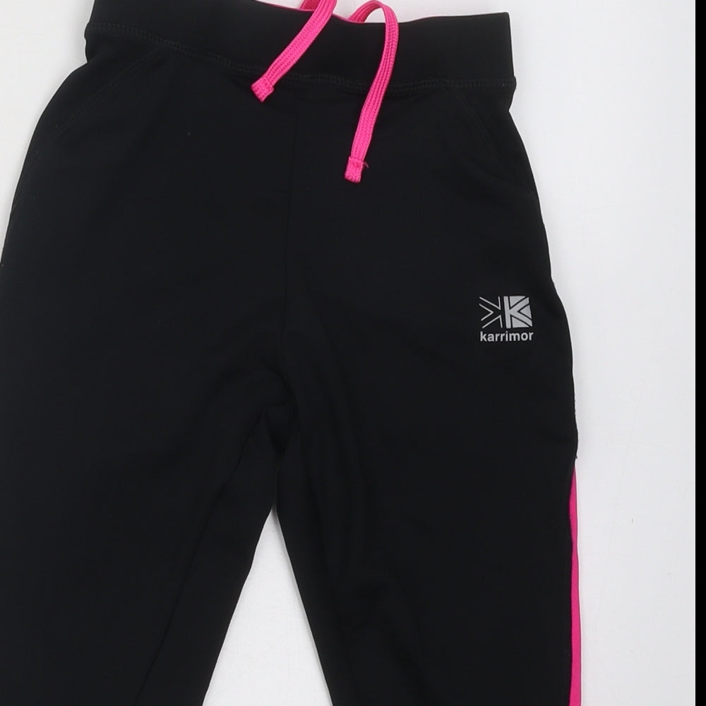 Karrimor Girls Black Polyester Jogger Trousers Size 9-10 Years Regular Drawstring