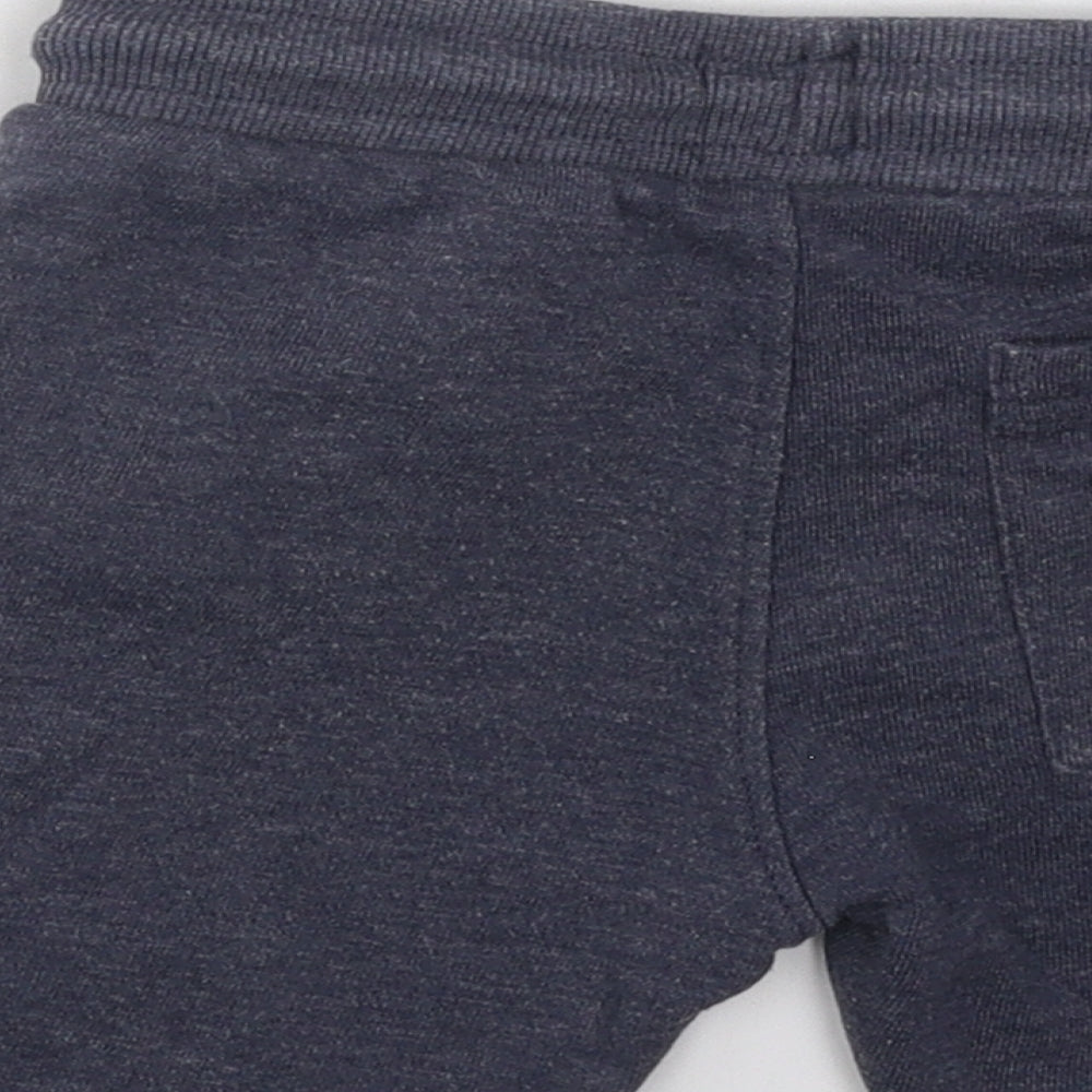 F&F Boys Grey Cotton Sweat Shorts Size 3-4 Years Regular Drawstring - Shark
