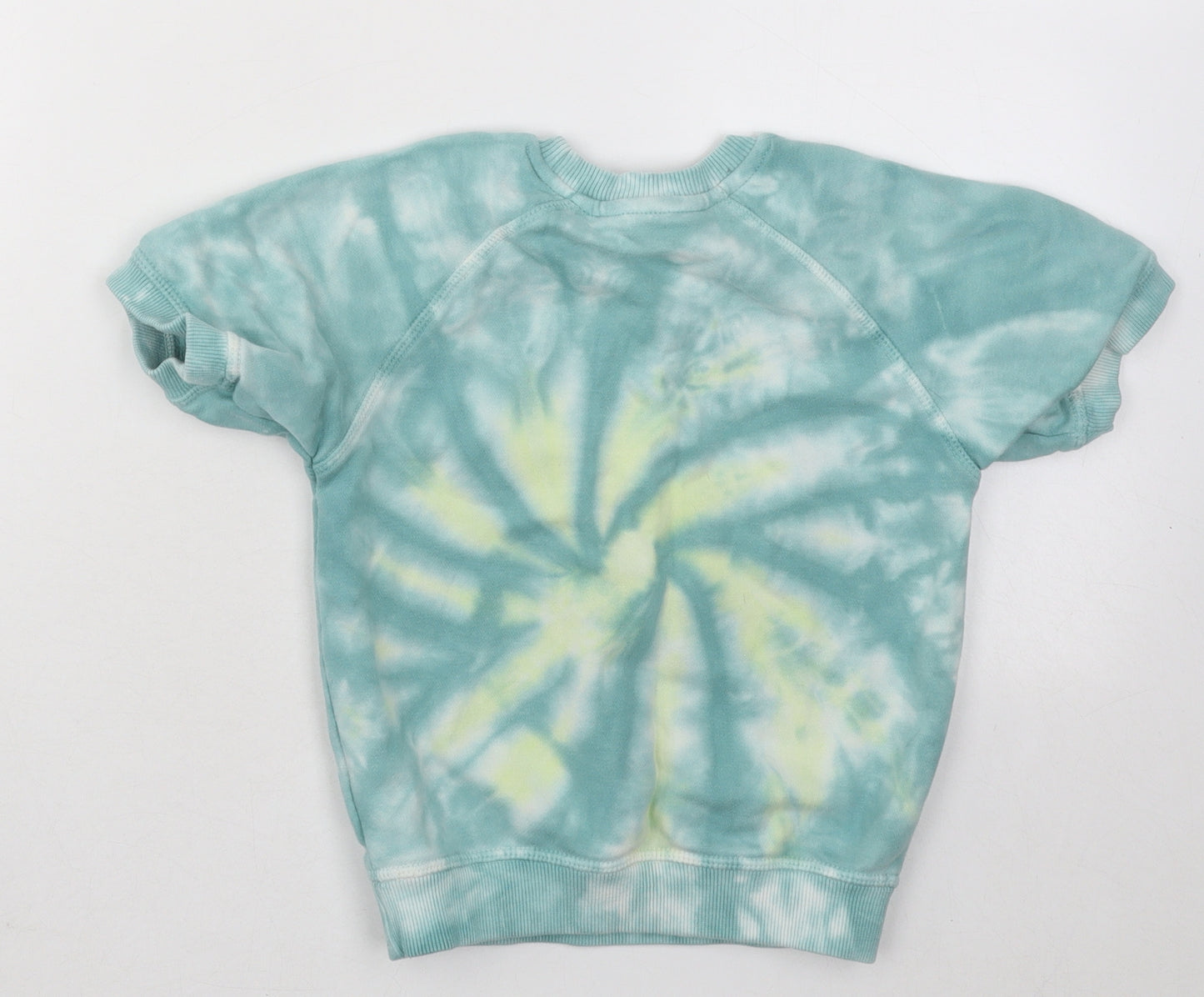 Marks and Spencer Boys Green Geometric Cotton Pullover Sweatshirt Size 3-4 Years Pullover