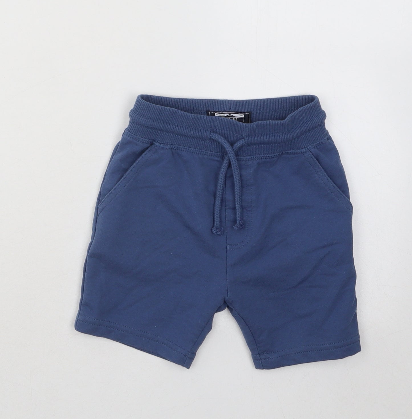 NEXT Boys Blue Cotton Sweat Shorts Size 3-4 Years Regular Drawstring