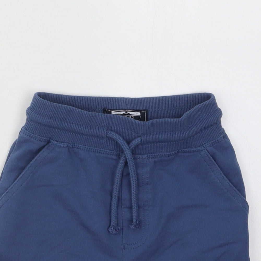 NEXT Boys Blue Cotton Sweat Shorts Size 3-4 Years Regular Drawstring