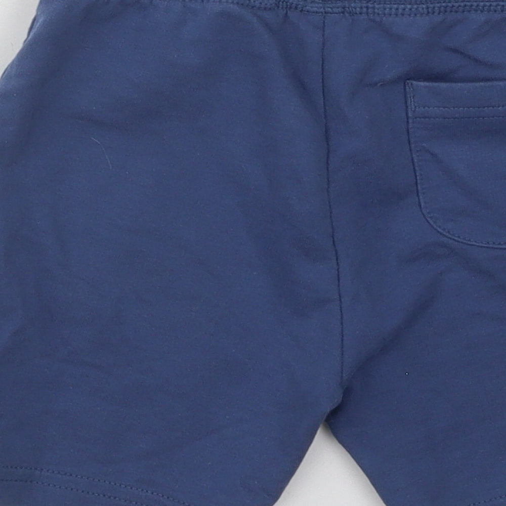 NEXT Boys Blue Cotton Sweat Shorts Size 3-4 Years Regular Drawstring