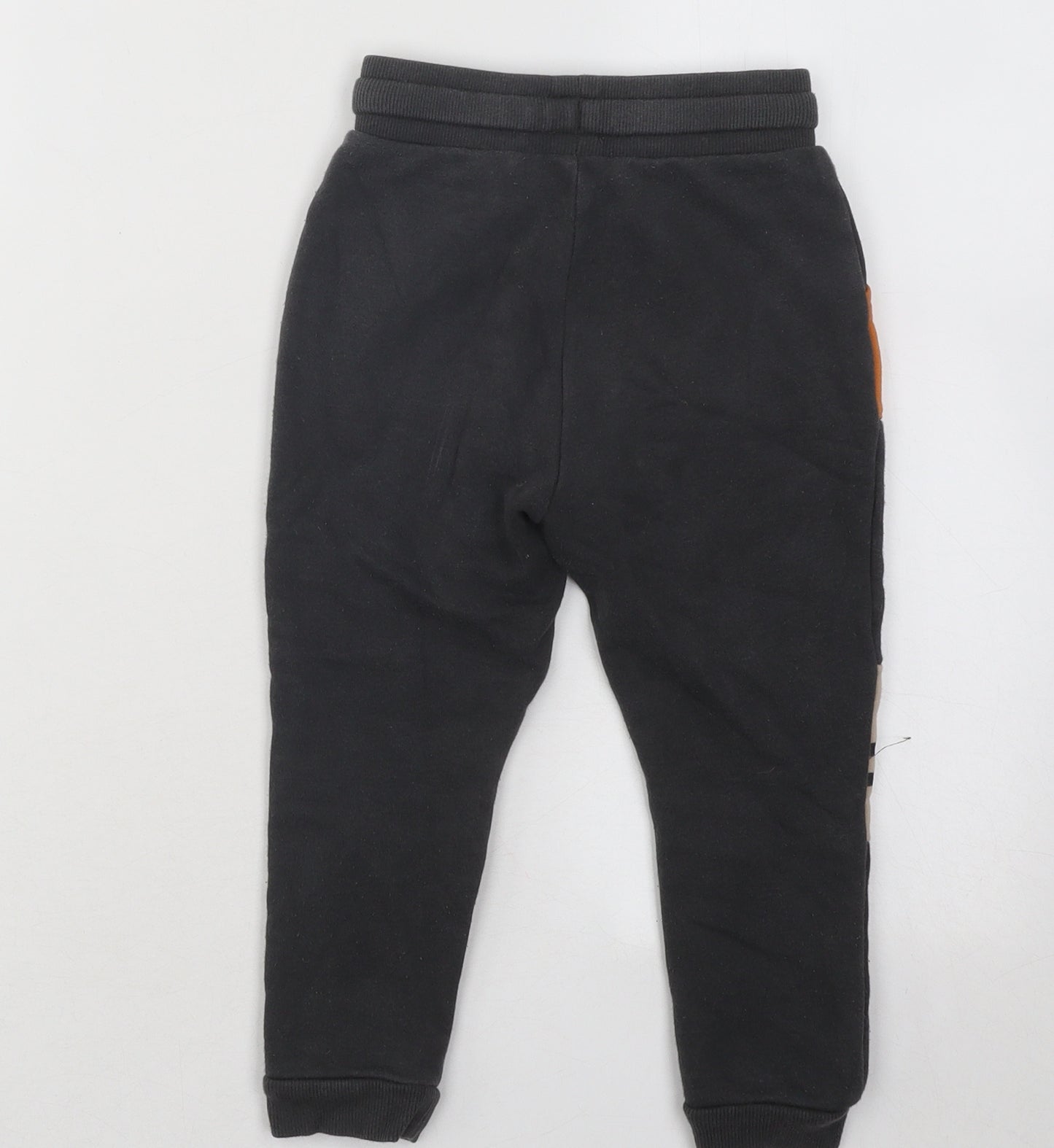 George Boys Grey Cotton Jogger Trousers Size 2-3 Years Regular Drawstring - Tiger