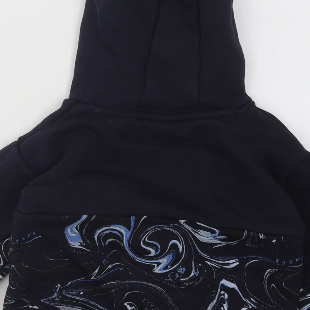 Ted Baker Boys Blue Geometric Cotton Pullover Hoodie Size 2-3 Years Pullover