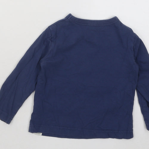 Gap Boys Blue Cotton Basic T-Shirt Size 18-24 Months Round Neck Pullover - Fire Engine