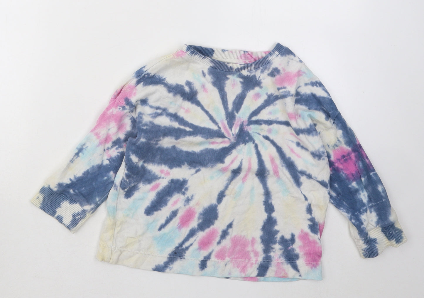 NEXT Girls Multicoloured Geometric Cotton Pullover Sweatshirt Size 4 Years Pullover