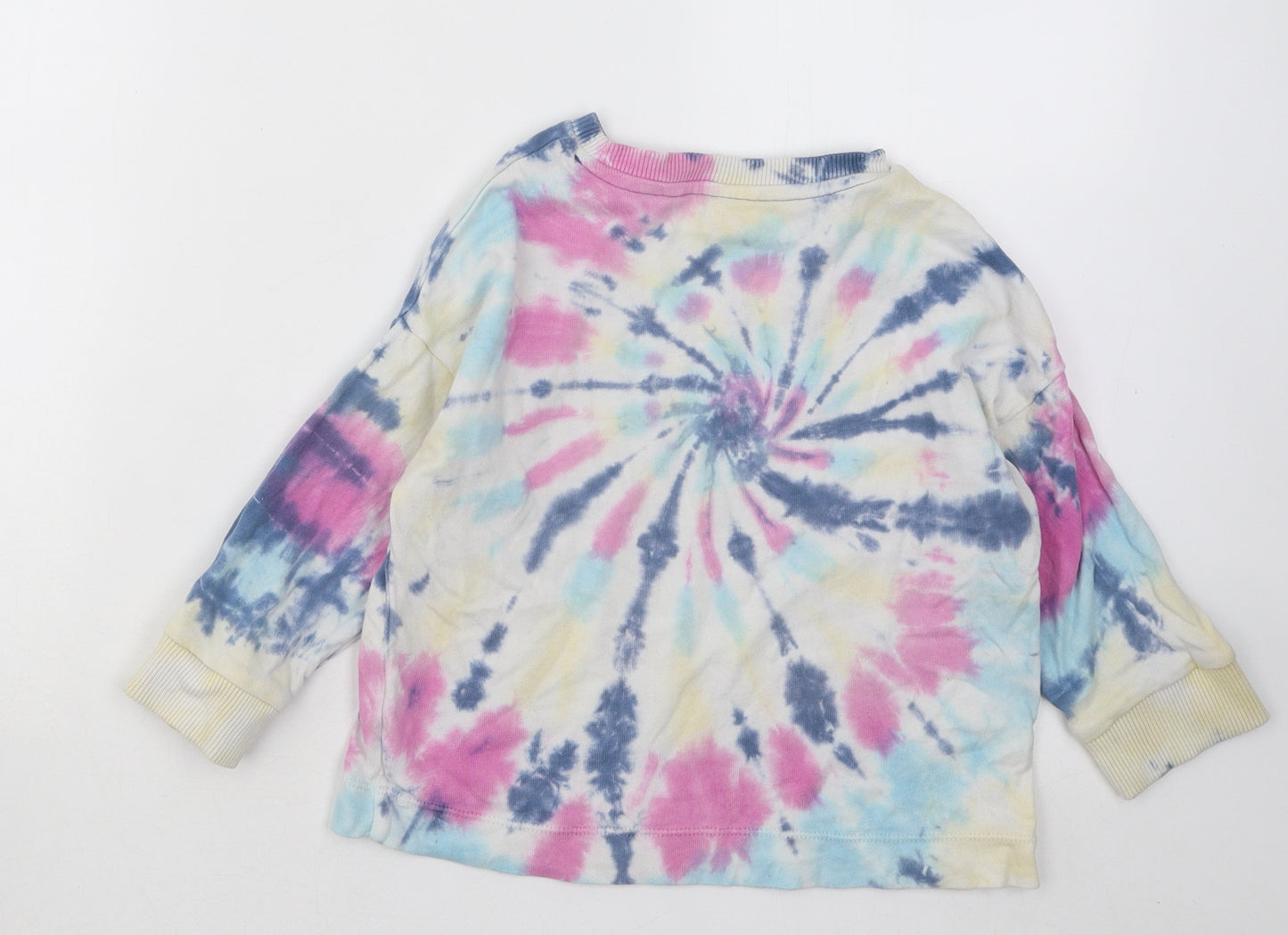 NEXT Girls Multicoloured Geometric Cotton Pullover Sweatshirt Size 4 Years Pullover