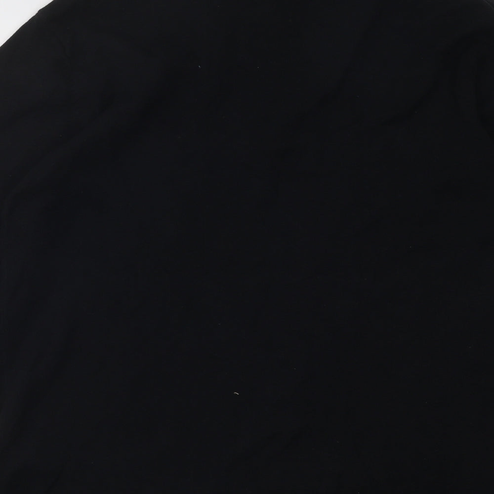 George Mens Black V-Neck Cotton Pullover Jumper Size M