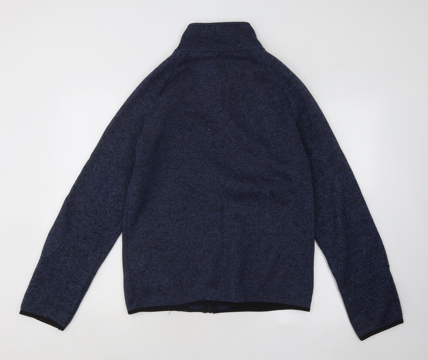 Cedar Wood State Mens Blue Mock Neck Polyester Full Zip Jumper Size M