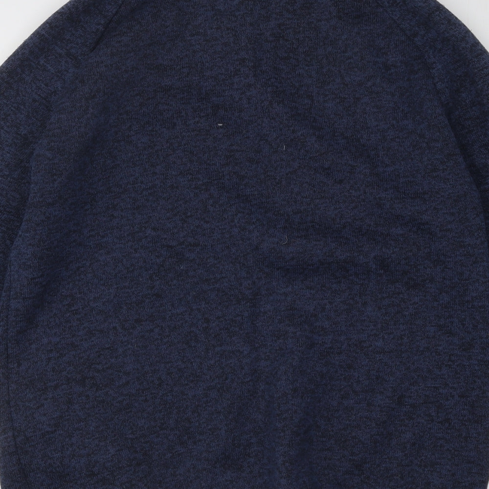 Cedar Wood State Mens Blue Mock Neck Polyester Full Zip Jumper Size M