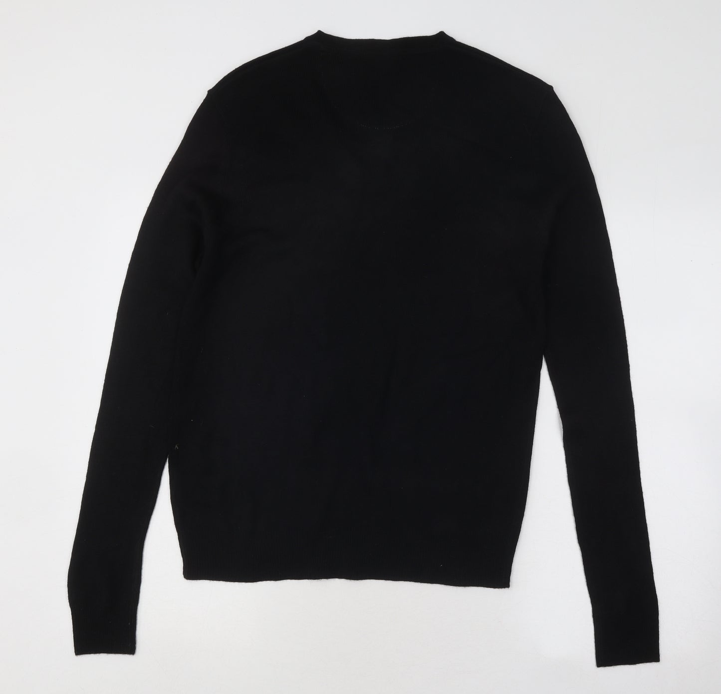 Pierre Cardin Mens Black Round Neck Acrylic Pullover Jumper Size S