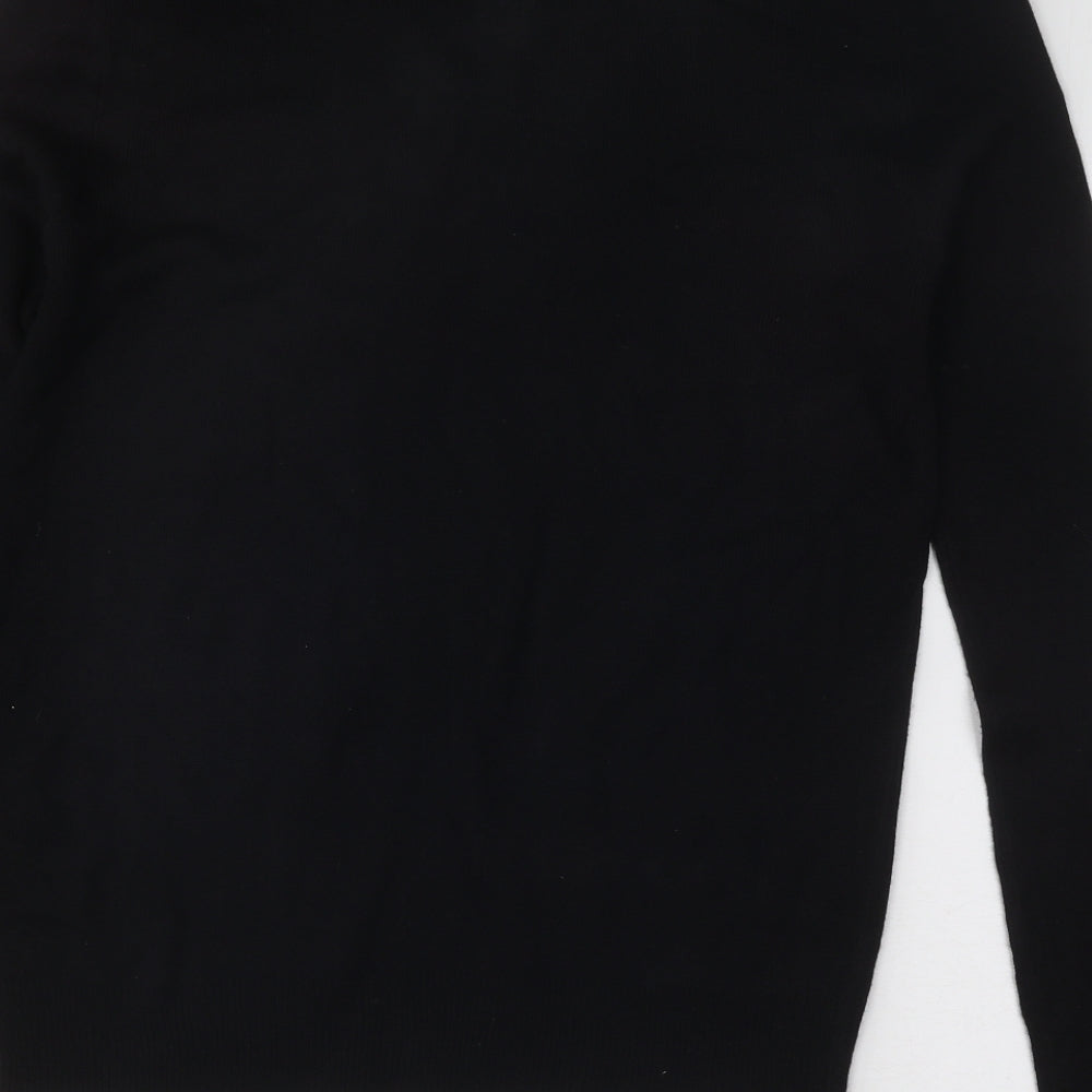 Pierre Cardin Mens Black Round Neck Acrylic Pullover Jumper Size S